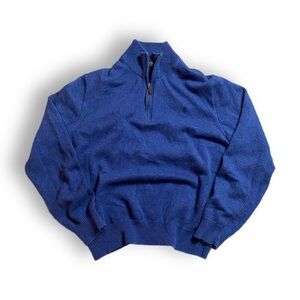 Polo by Ralph Lauren Men's Royal Blue Zip-Up Sweater